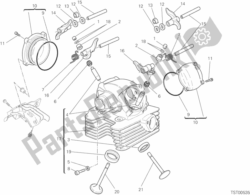 Todas as partes de Cabeça De Cilindro Vertical do Ducati Monster 795 Thailand 2015